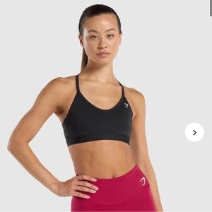 Gymshark V Neck Training Sports Bra Black Size Medium